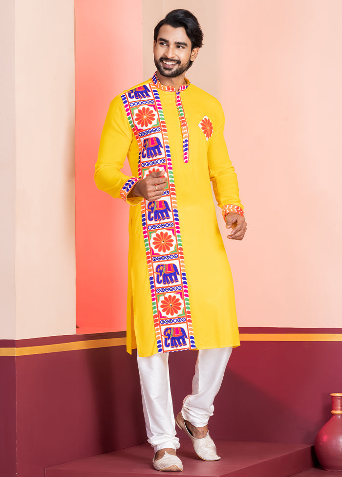 Yellow Silk Kurta & Pajama Set