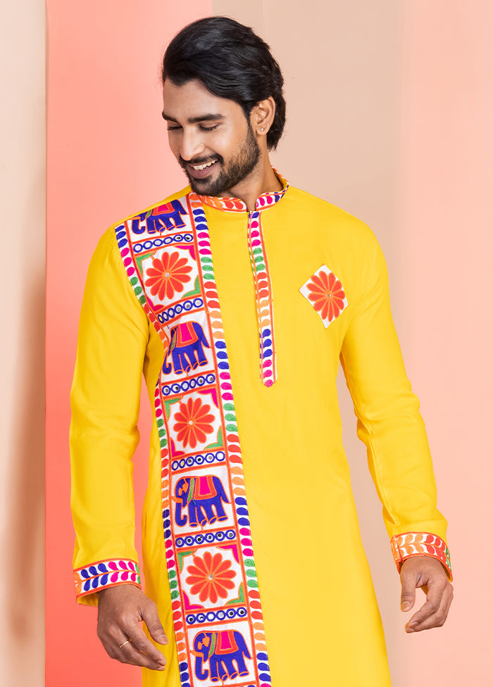 Yellow Silk Kurta & Pajama Set