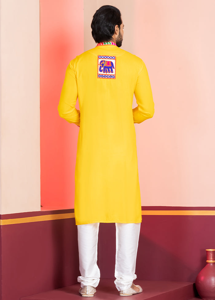 Yellow Silk Kurta & Pajama Set