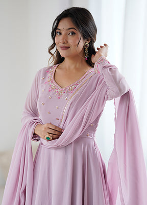 3 Pc Lavender Georgette Suit Set