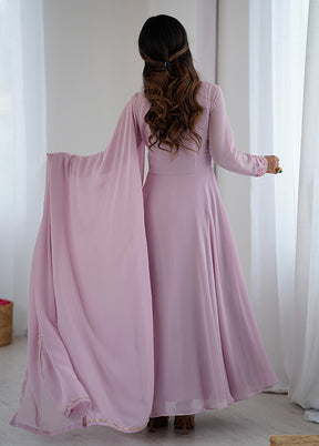 3 Pc Lavender Georgette Suit Set