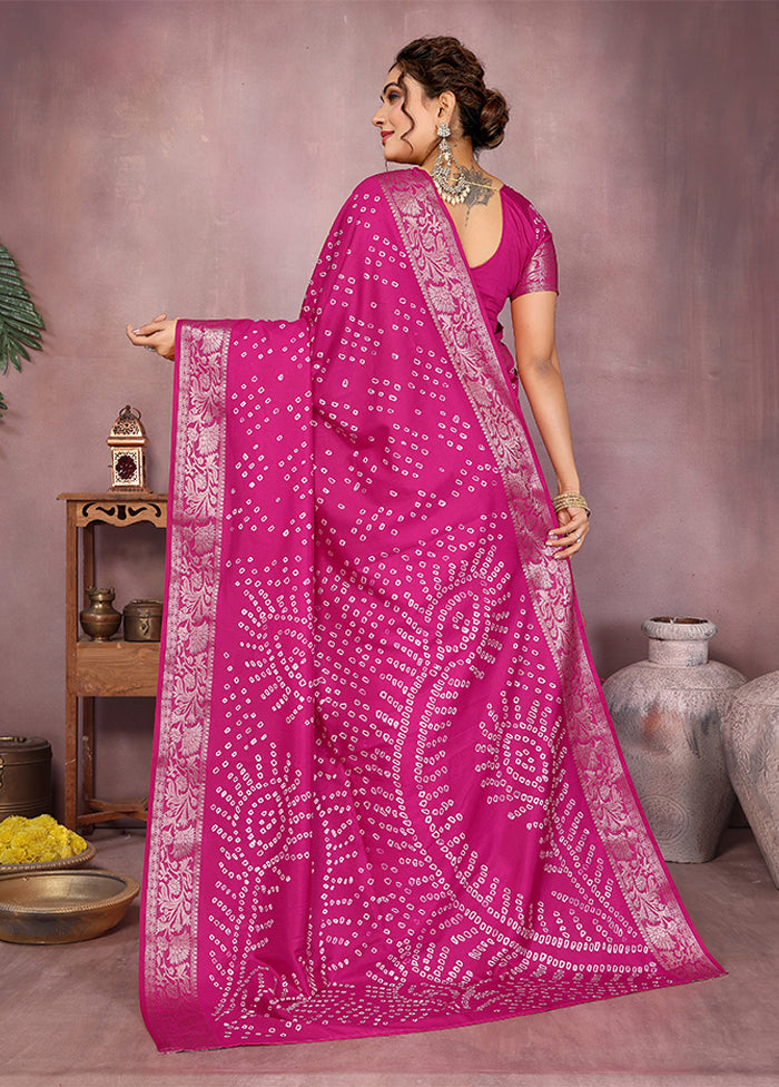 Pink Spun Silk Saree With Blouse Piece