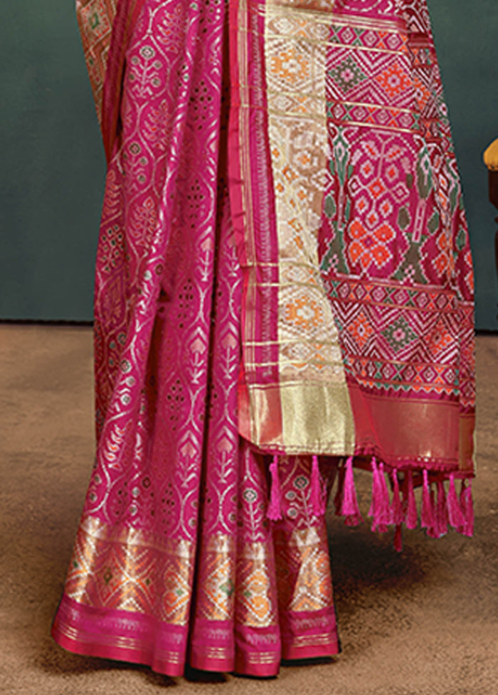 Pink Spun Silk Saree With Blouse Piece