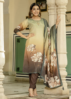 3 Pc Multicolor Silk Suit Set