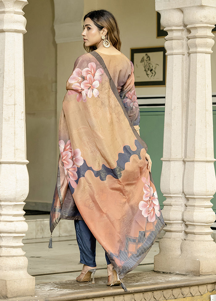 3 Pc Multicolor Silk Suit Set