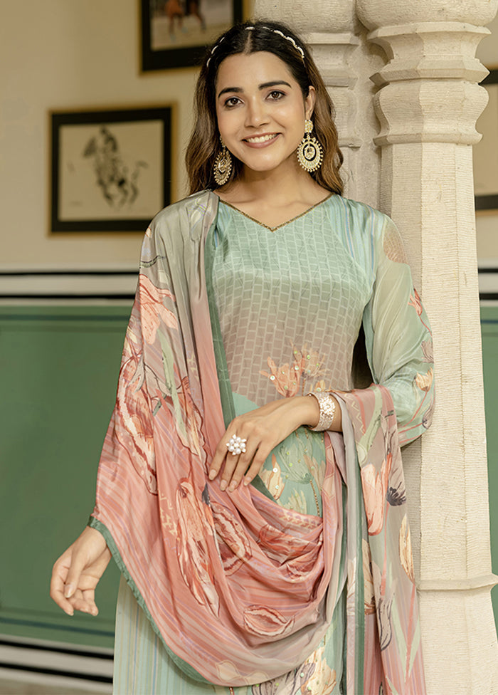 3 Pc Multicolor Silk Suit Set