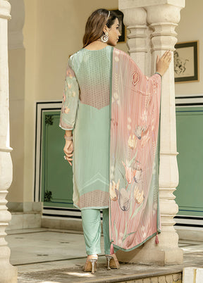 3 Pc Multicolor Silk Suit Set