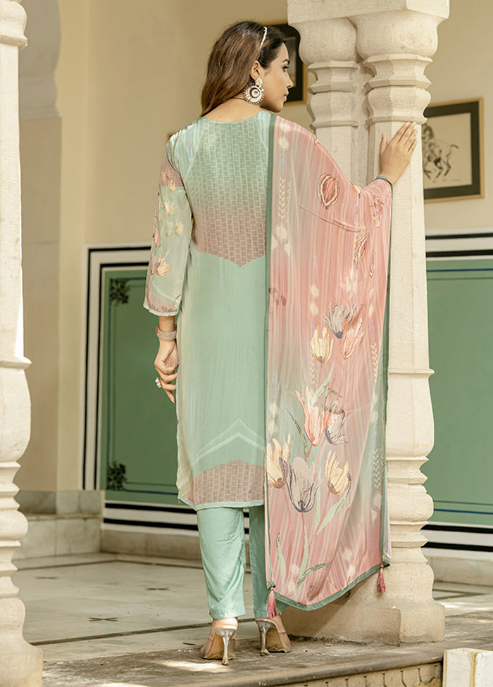 3 Pc Multicolor Silk Suit Set