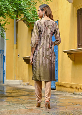 3 Pc Cream Silk Suit Set