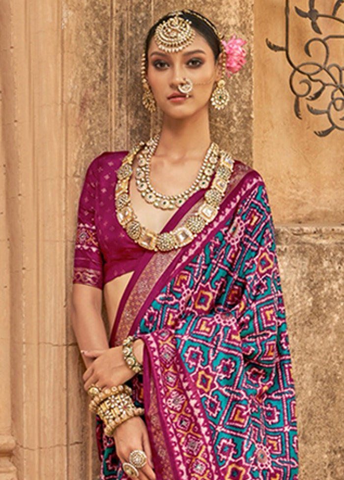 Multicolor Spun Silk Saree With Blouse Piece