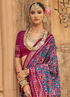 Multicolor Spun Silk Saree With Blouse Piece