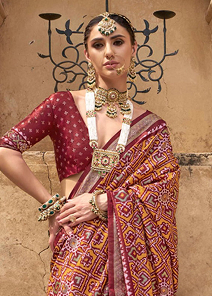 Multicolor Spun Silk Saree With Blouse Piece