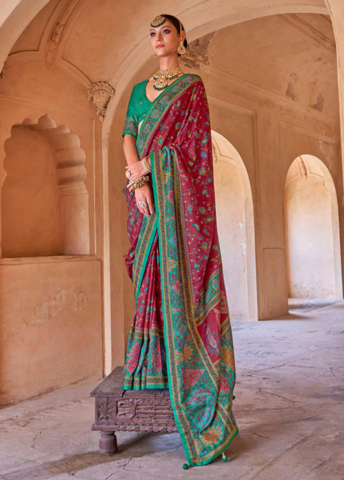Pink Spun Silk Saree With Blouse Piece
