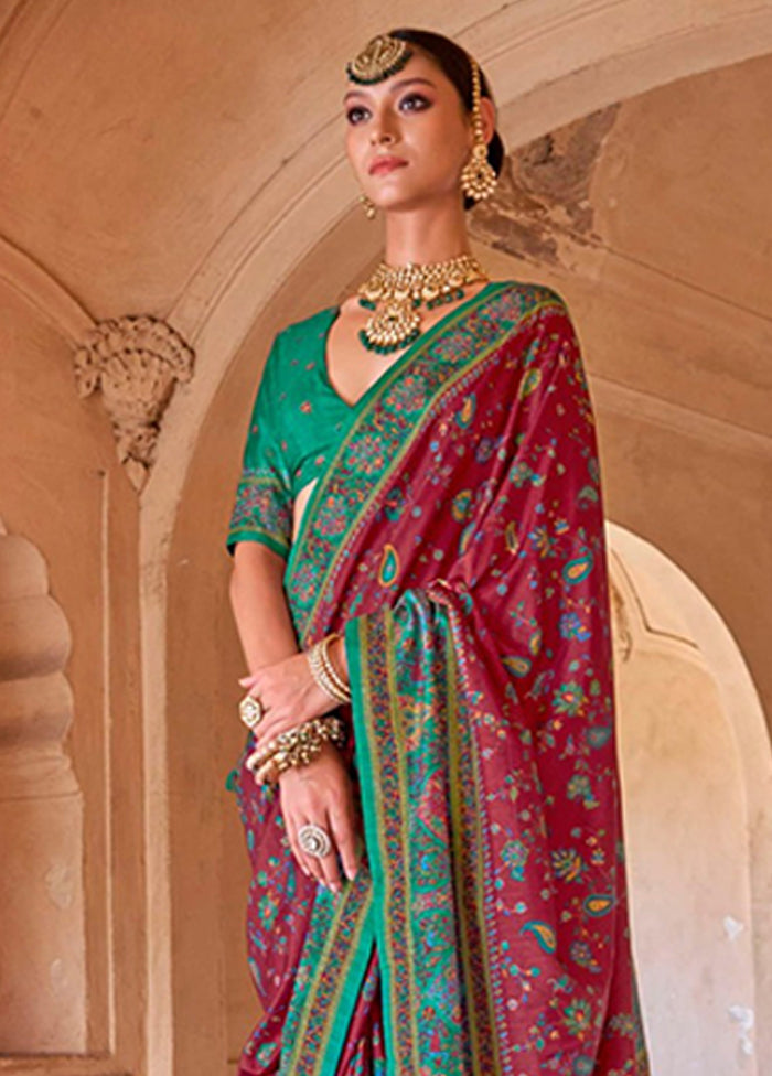 Pink Spun Silk Saree With Blouse Piece