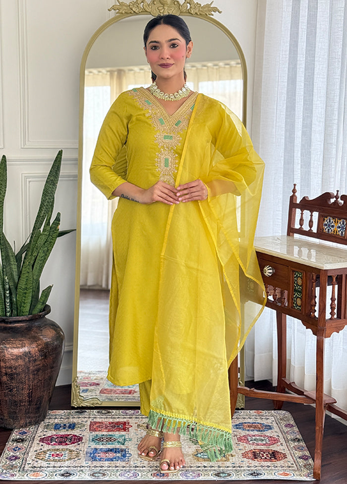3 Pc Multicolor Silk Suit Set