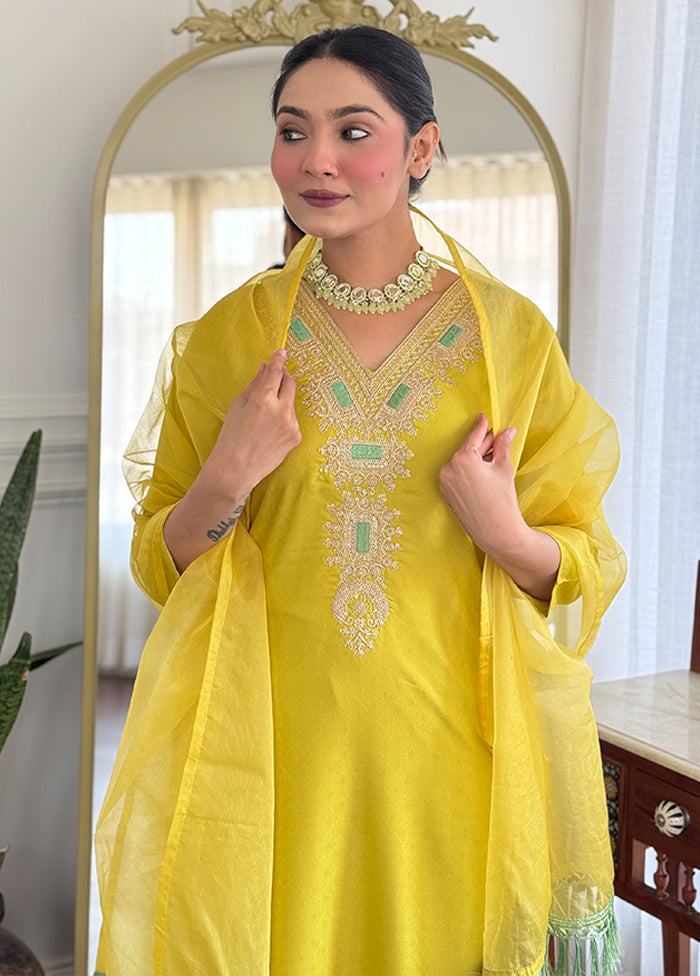 3 Pc Multicolor Silk Suit Set