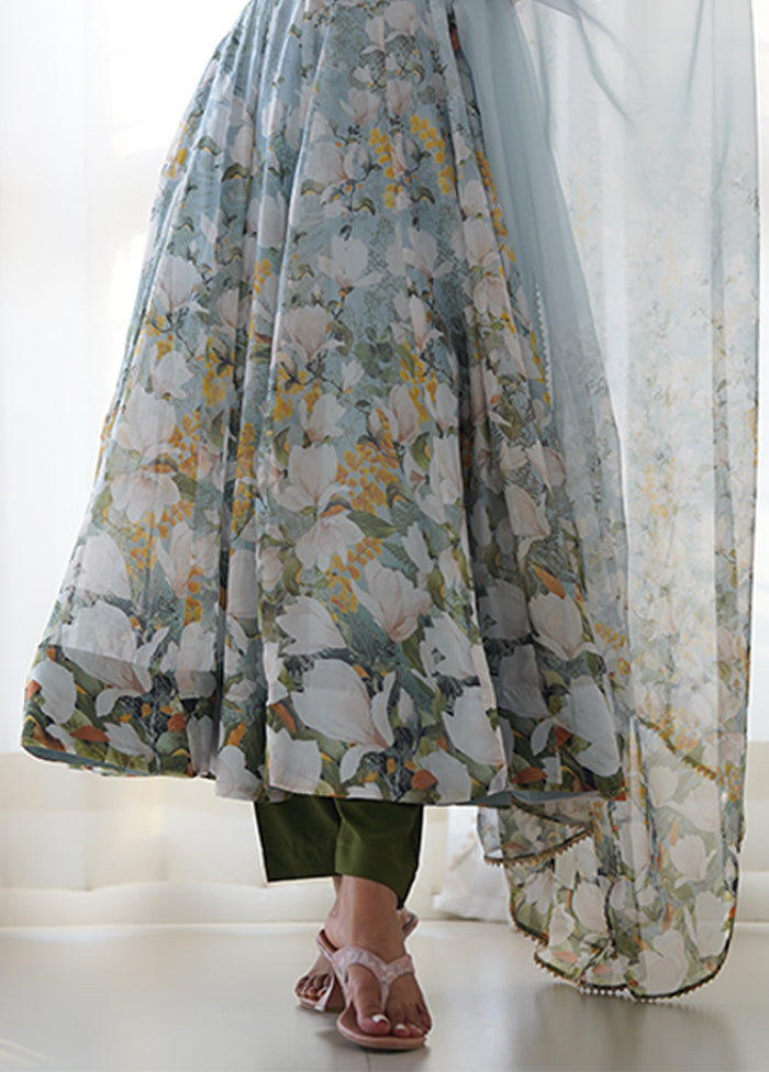 3 Pc Multicolor Organza Suit Set