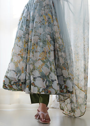 3 Pc Multicolor Organza Suit Set