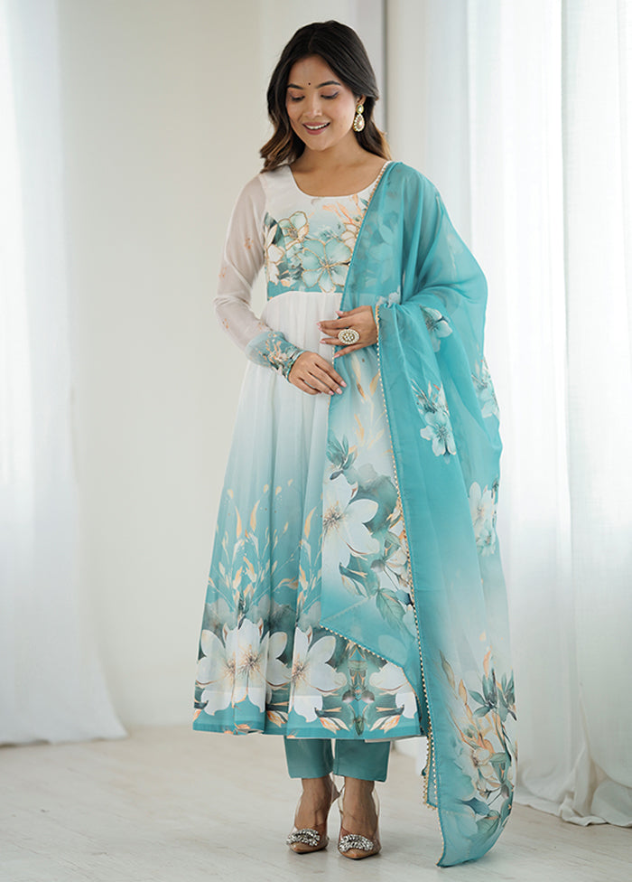 3 Pc Multicolor Organza Suit Set