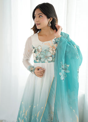 3 Pc Multicolor Organza Suit Set