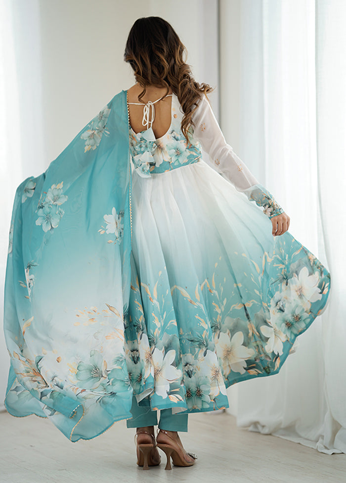 3 Pc Multicolor Organza Suit Set