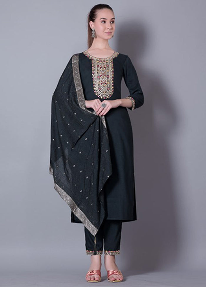 3 Pc Purple Silk Suit Set