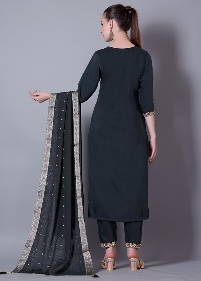 3 Pc Purple Silk Suit Set