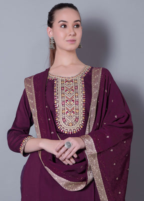 3 Pc Green Silk Suit Set