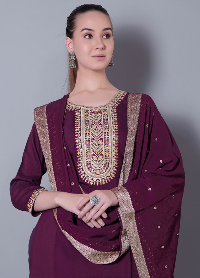 3 Pc Green Silk Suit Set