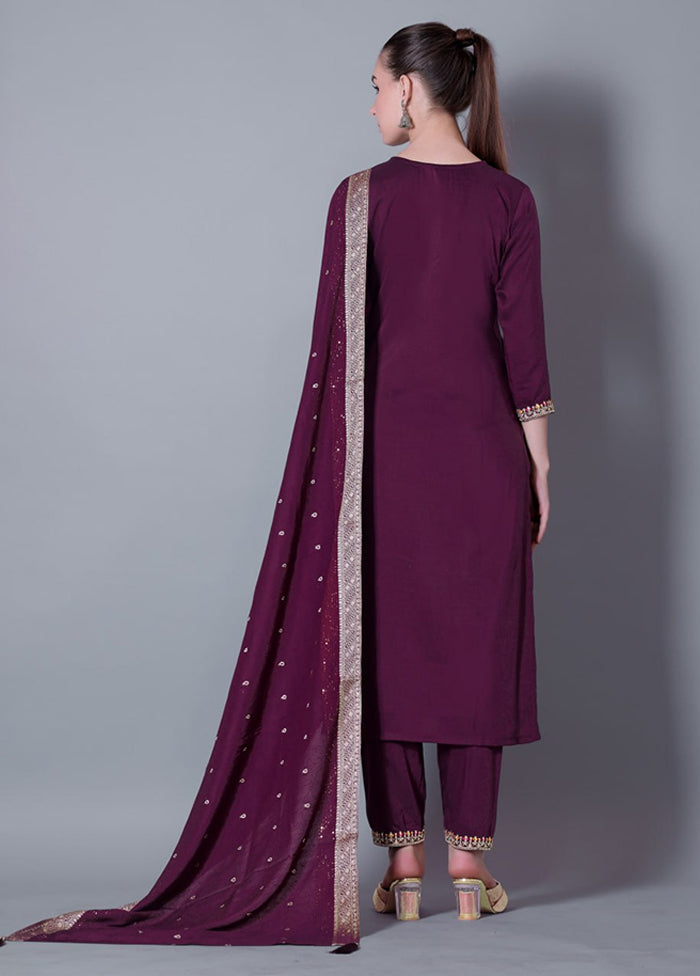 3 Pc Green Silk Suit Set