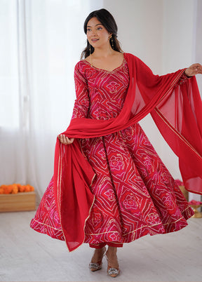 3 Pc Multicolor Silk Suit Set