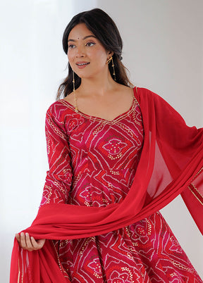 3 Pc Multicolor Silk Suit Set