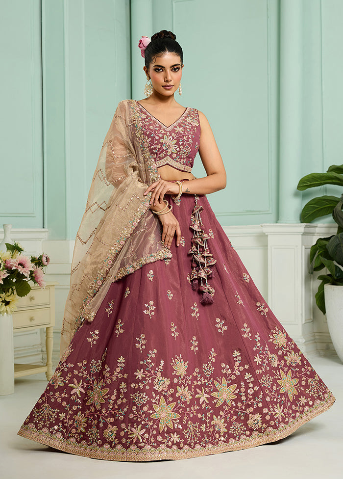 Pink Georgette Dupatta Lehenga Set