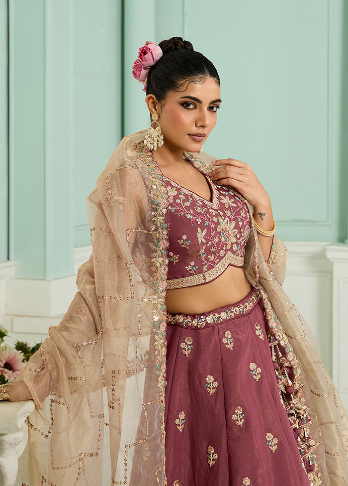 Pink Georgette Dupatta Lehenga Set