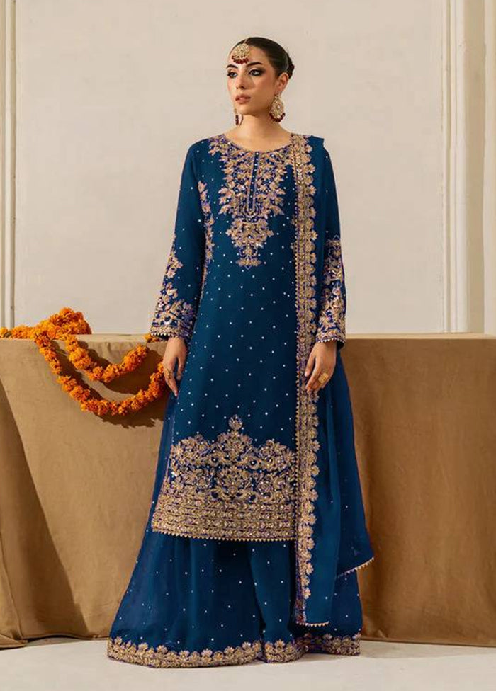 3 Pc Multicolor Georgette Suit Set