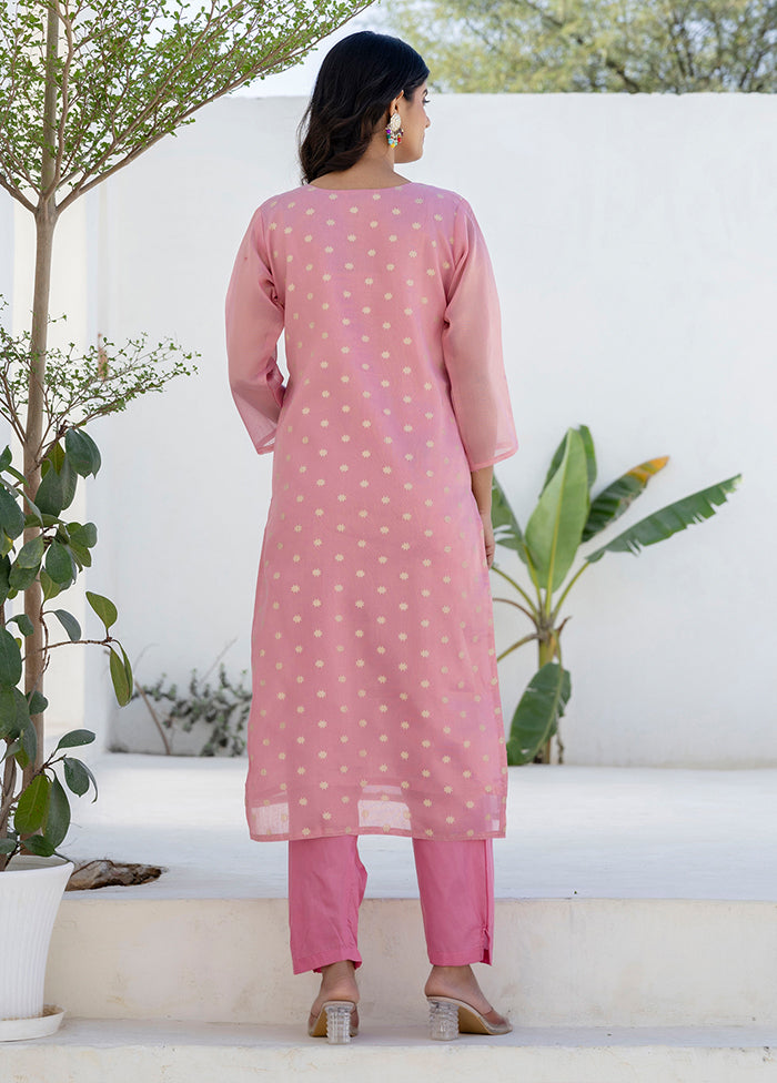 3 Pc Pink Silk Suit Set