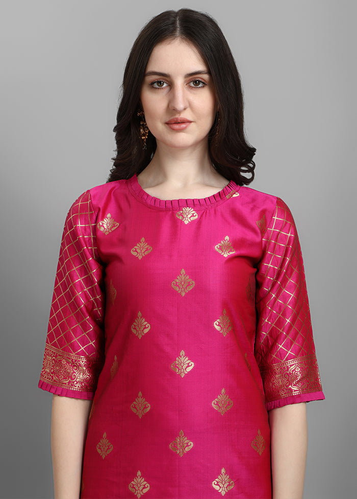 3 Pc Pink Cotton Suit Set