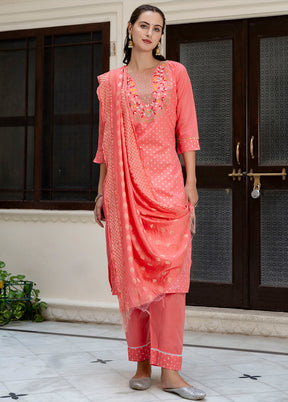 3 Pc Multicolor Silk Suit Set