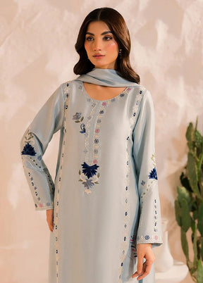 3 Pc Grey Silk Suit Set