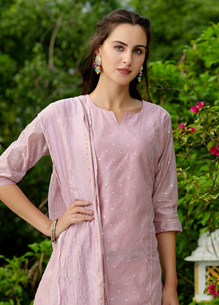 3 Pc Pink Silk Suit Set