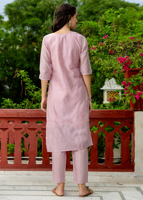 3 Pc Pink Silk Suit Set