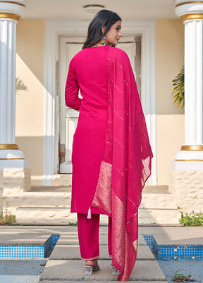 3 Pc Pink Silk Suit Set