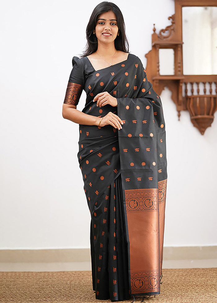 Blue Spun Silk Saree With Blouse Piece