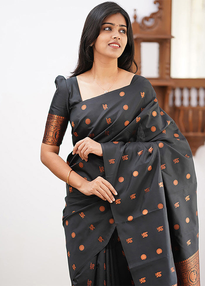 Blue Spun Silk Saree With Blouse Piece