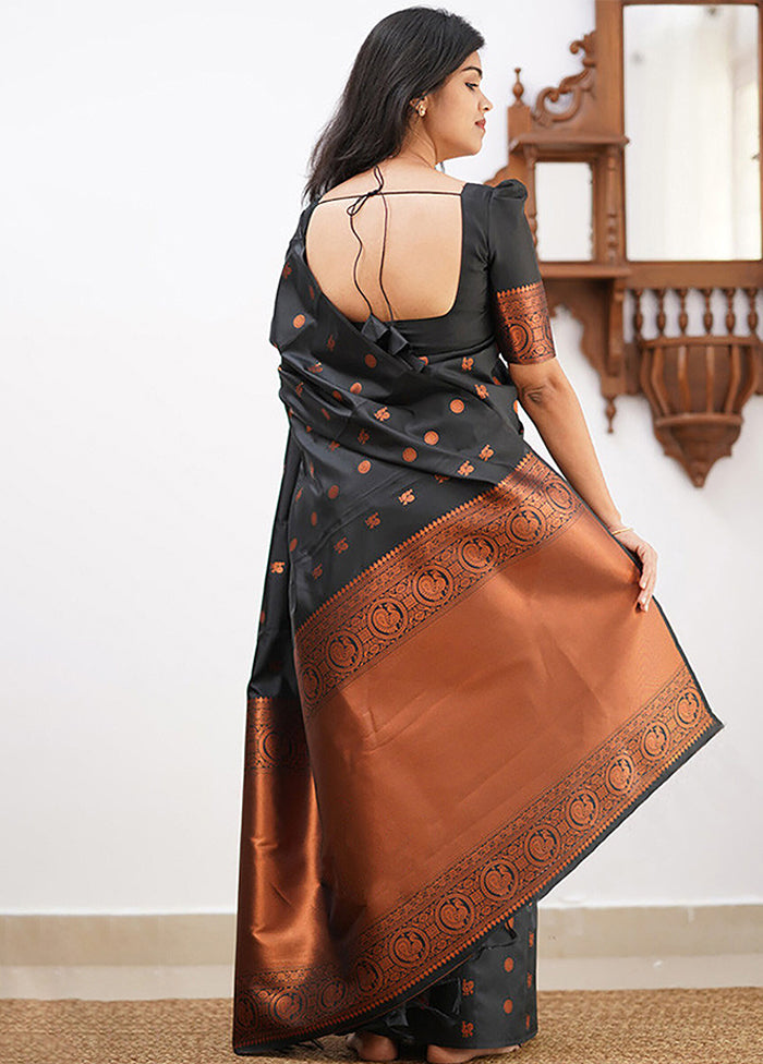 Blue Spun Silk Saree With Blouse Piece
