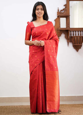 Yellow Spun Silk Saree With Blouse Piece