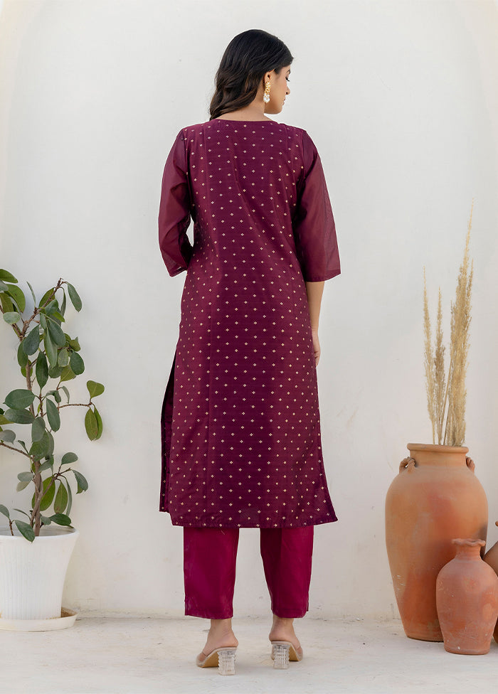 3 Pc Purple Silk Suit Set