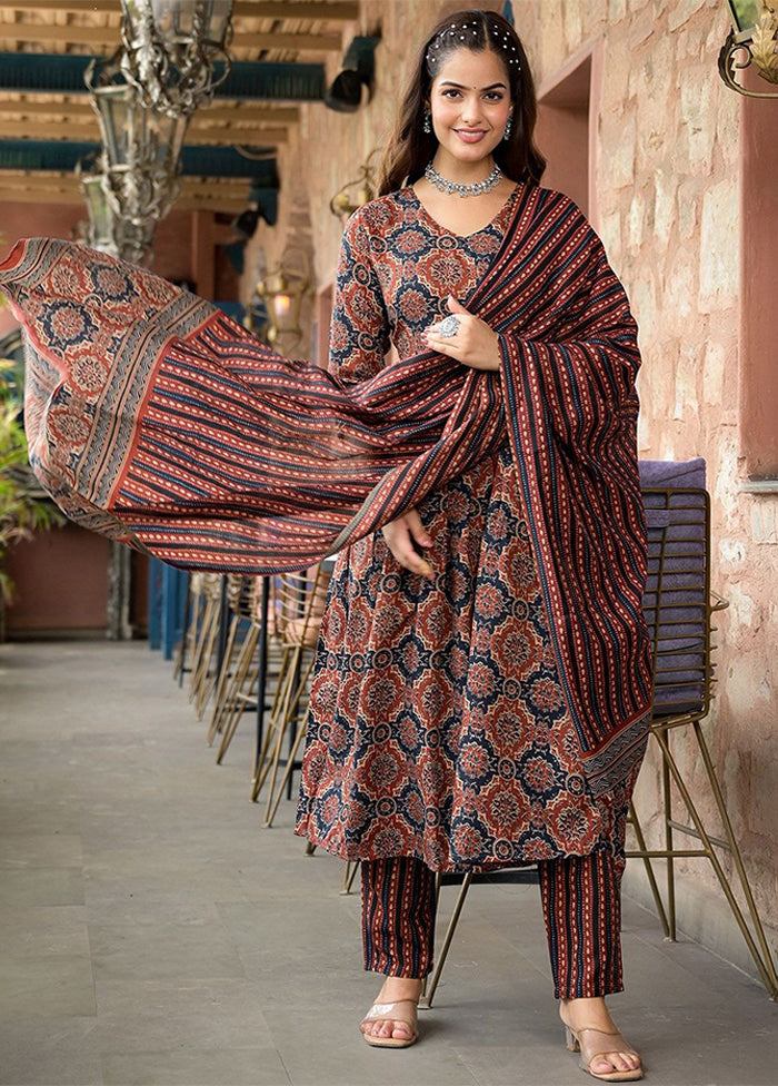 3 Pc Multicolor Silk Suit Set