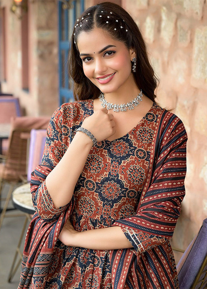 3 Pc Multicolor Silk Suit Set