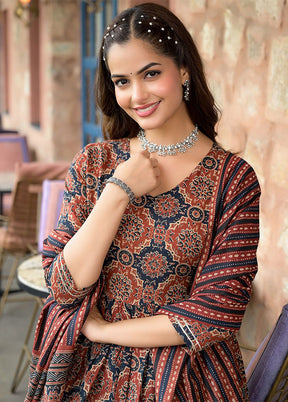 3 Pc Multicolor Silk Suit Set